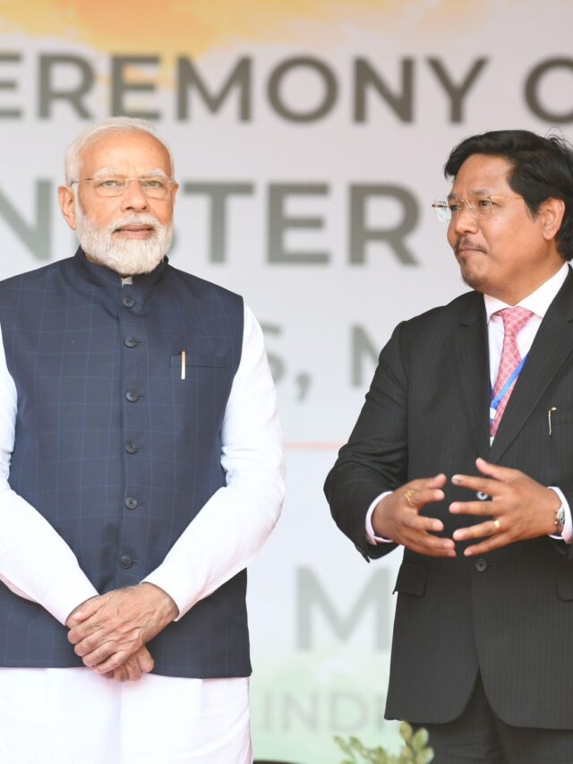 PM Modi attends swearing-in-ceremony in Shillong